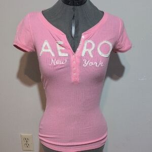 Aeropostale Pink New York Short Sleeve Tee